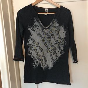 Mi & Rena soft t-shirt, 3/4 sleeves, gray, medium